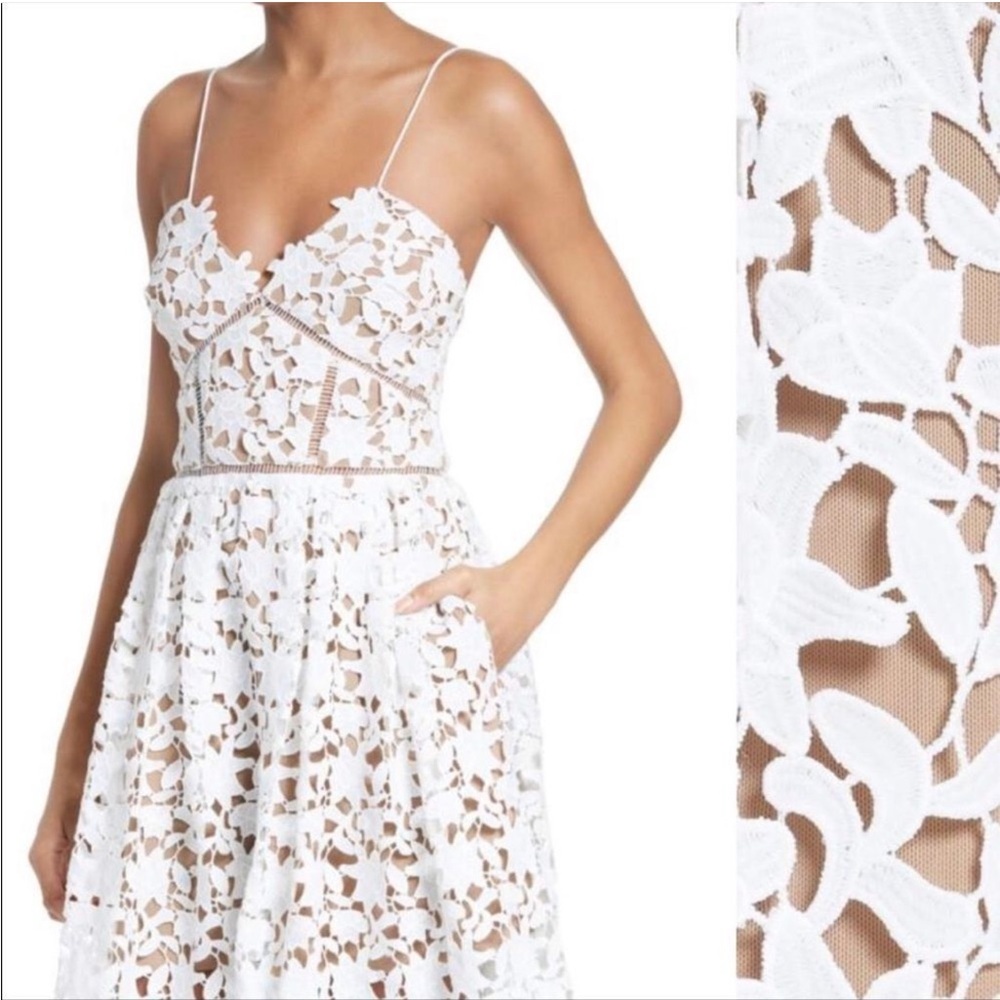 Self- portrait white lace dress